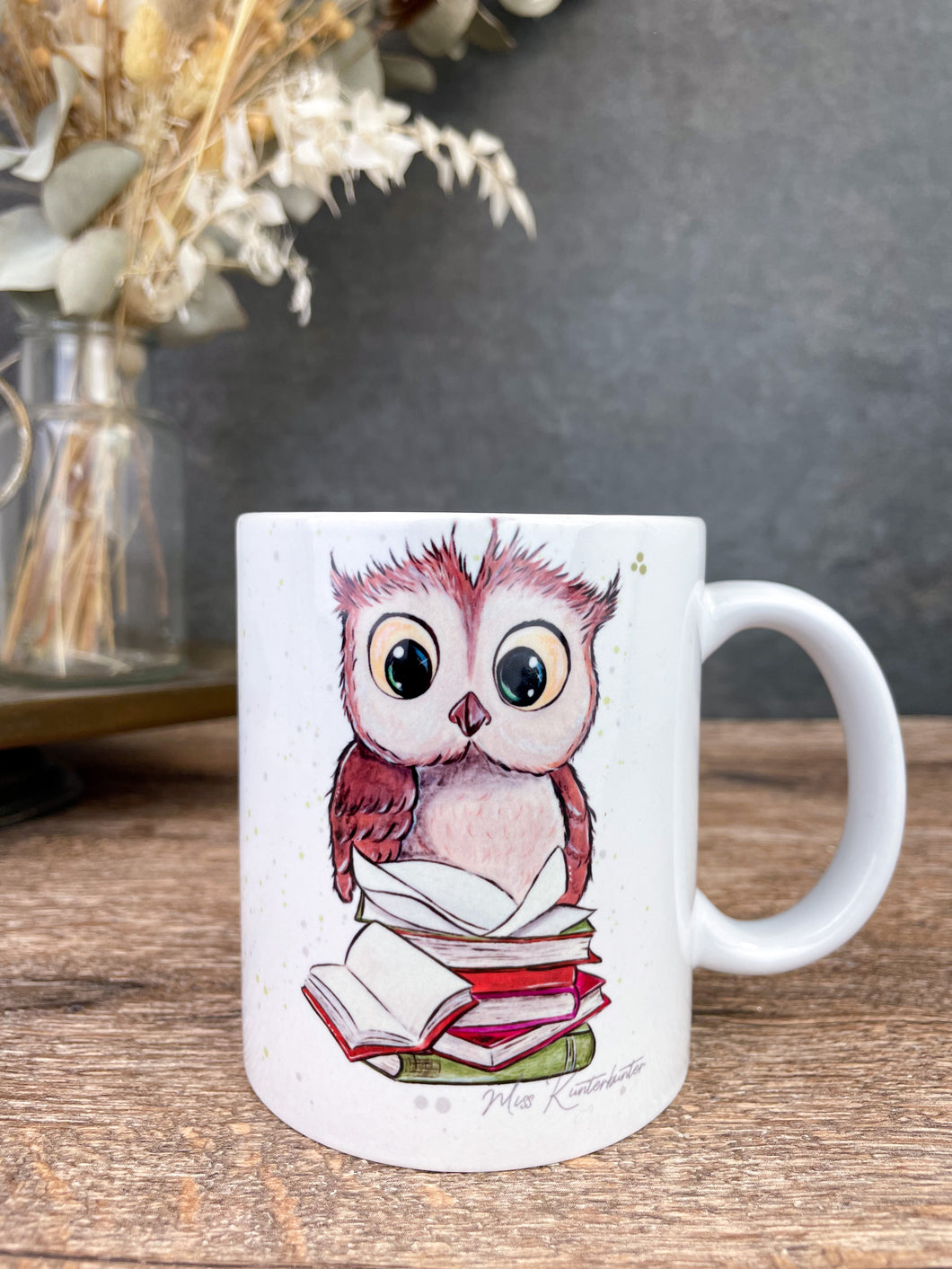 Bücher Eule personalisiert- 330ml