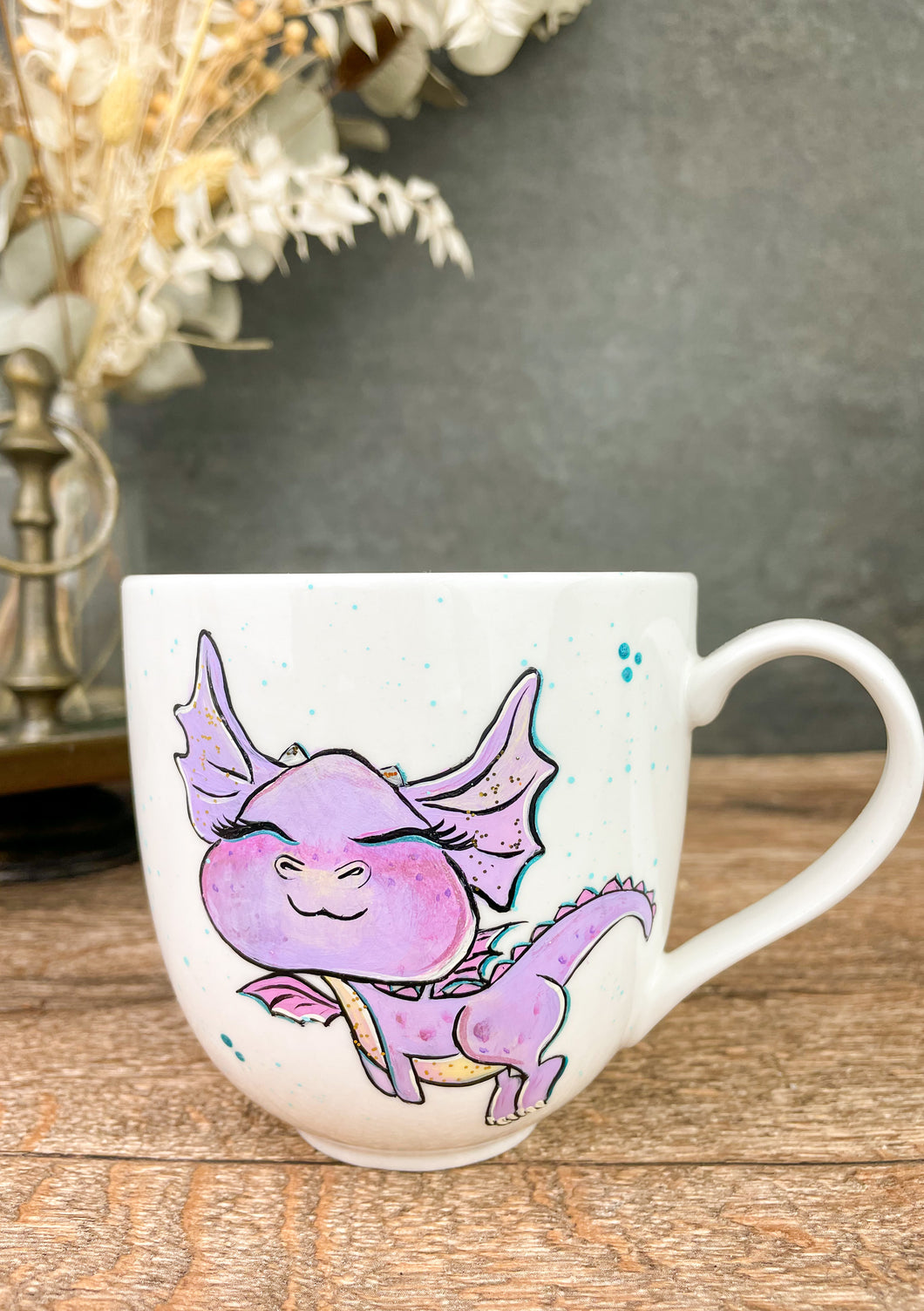 Kleiner Drache lila mit Glitzer 400ml